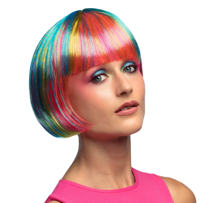 Viacfarebná dámska parochňa s ofinou